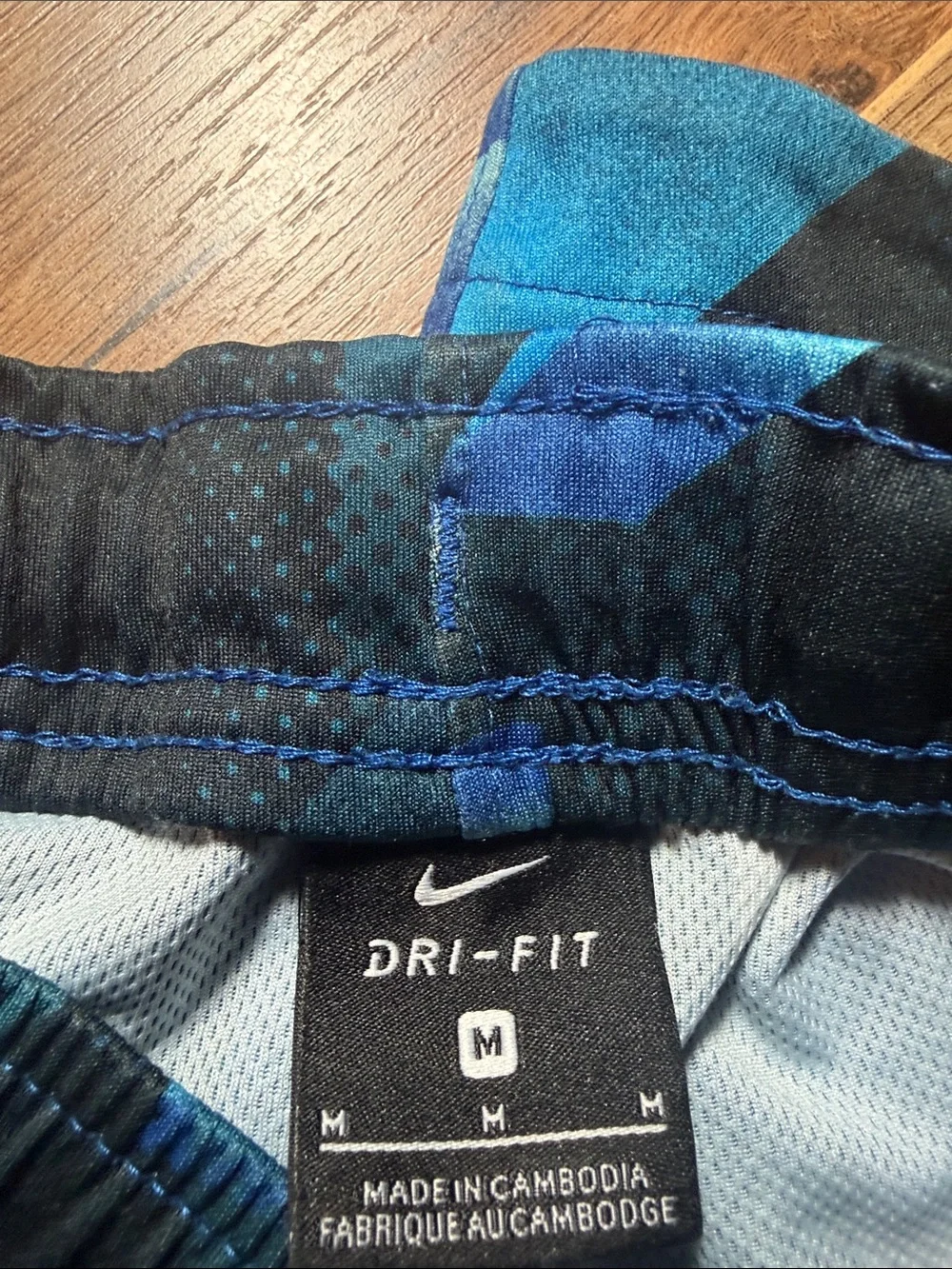 Nike Boy’s Black & Blue Geometric Athletic Shorts